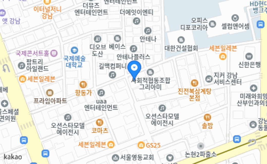 독스아일랜드 논현 지도 위치