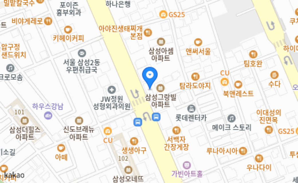 도그어스플래닛 삼성점 지도 위치