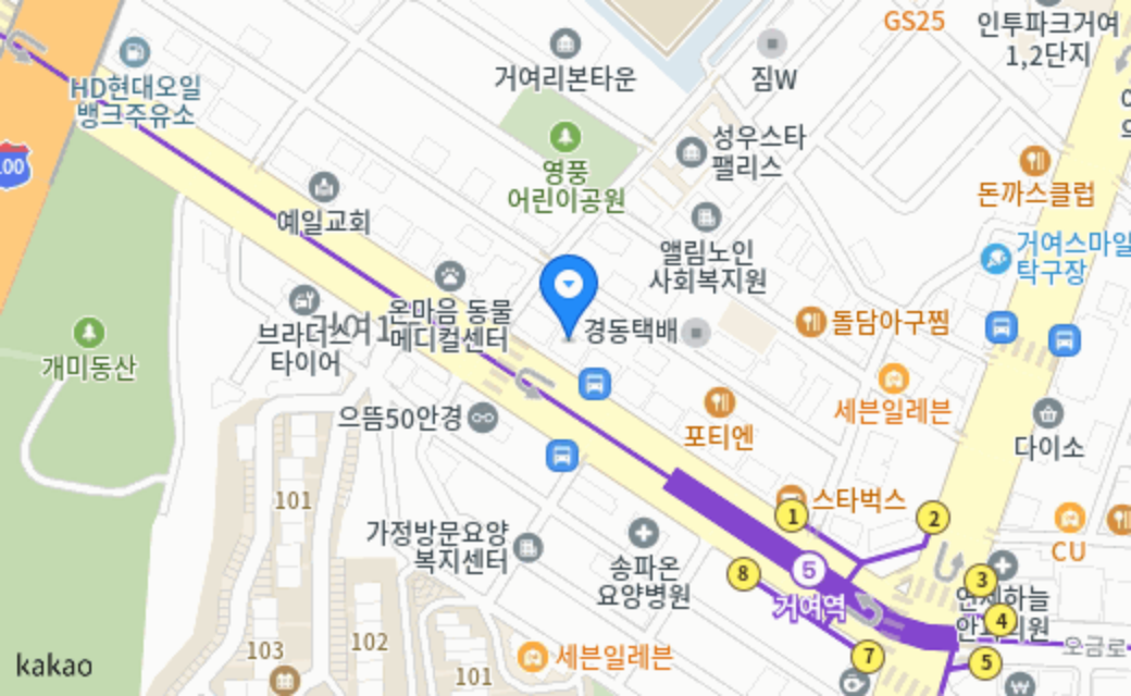 아망도그플레이스 지도 위치